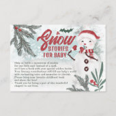 Winter green pine snowman bring a book baby shower begleitkarte (Vorderseite)