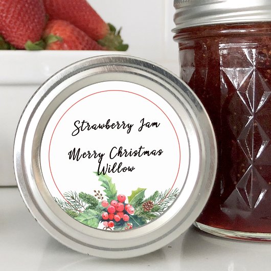 Winter Greener Bouquet Blank Homemade Jar Canning Runder Aufkleber