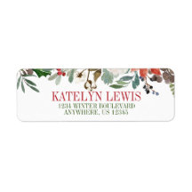 Winter Greenerity Address Labels mit Holly