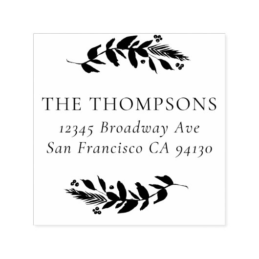 Winter Greenerity Address Self Inking Rubber Brief Permastempel (Design)