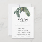 Winter Greenerity Menu Choice Wedding RSVP Card Karte (Vorderseite)