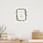 Winter Greenery Baby Dusche Begrüßungszeichen Poster (Küche)
