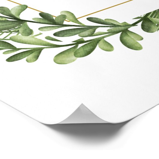 Winter Greenery Baby Dusche Begrüßungszeichen Poster (Ecke)