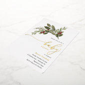 Winter Greenery Baby Shower Folieneinladung (Gedreht)