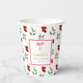Winter Greenery Baby Shower Pappbecher (Vorderseite)