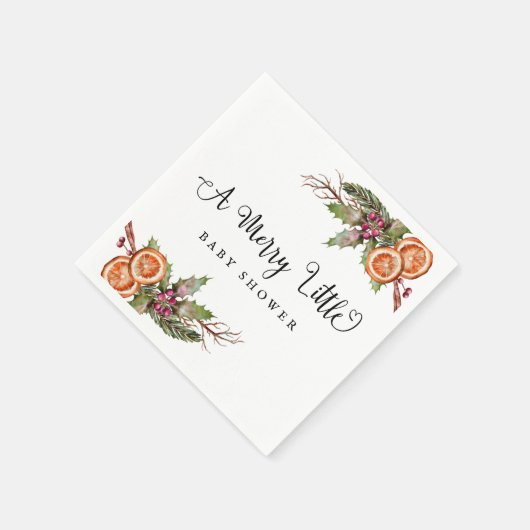 Winter Greenery Baby Shower Serviette (Ecke)