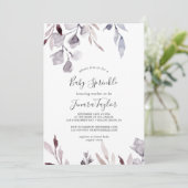 Winter Greenery Baby Sprinkle Einladung (Stehend Vorderseite)