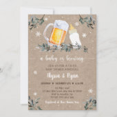 Winter Greenery Baby wird Baby Dusche Einladung (Vorderseite)