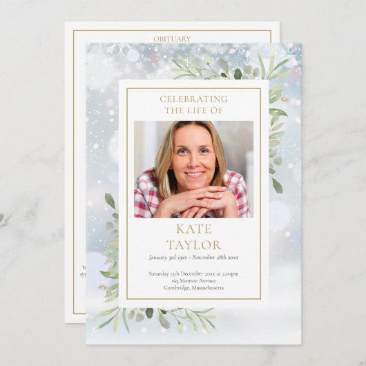 Winter Greenery Beerdigung des Serviceprogramms Programm (Vorne/Hinten)