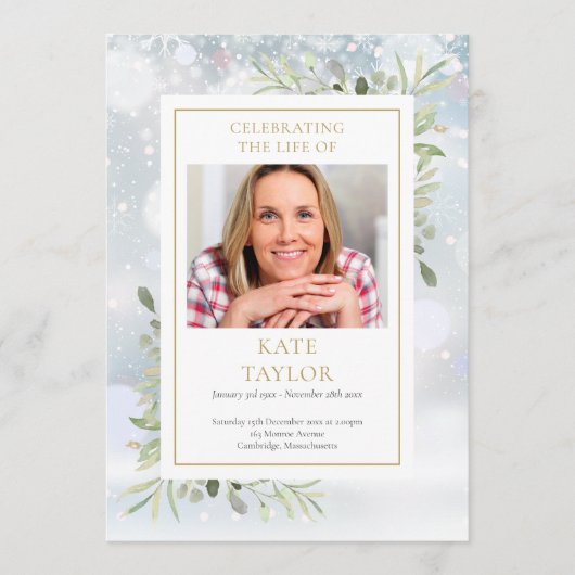 Winter Greenery Beerdigung des Serviceprogramms Programm (Vorderseite)