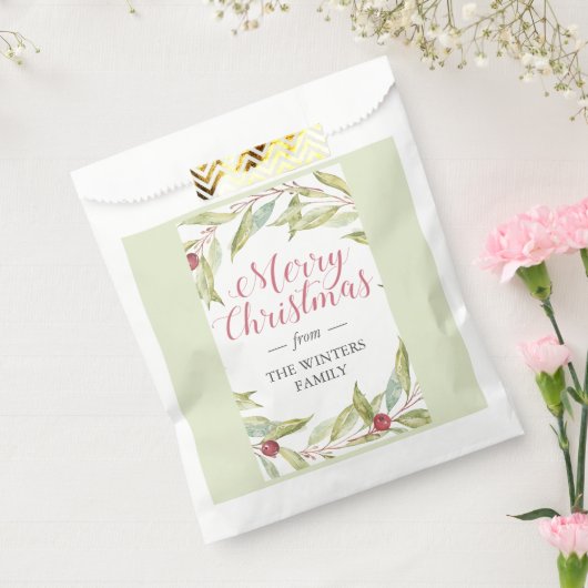 Winter Greenery Berries Wreath Weihnachten Geschenktütchen (Versiegelt)