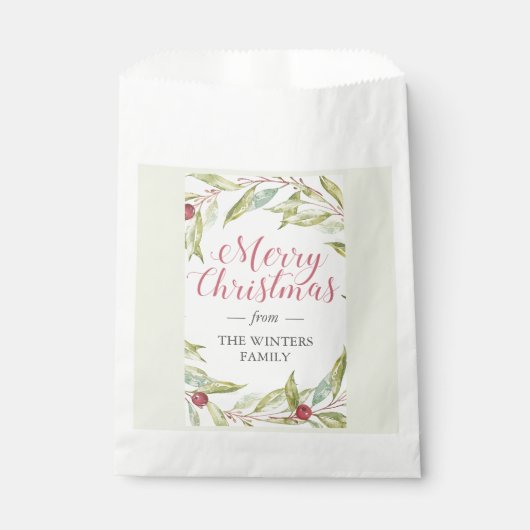 Winter Greenery Berries Wreath Weihnachten Geschenktütchen (Vorderseite)