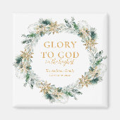 Winter Greenery Bible Verse Religiöse Weihnachten Magnet (Vorne)