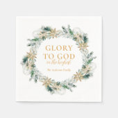 Winter Greenery Bible Verse Religiöse Weihnachten Serviette (Vorderseite)