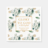 Winter Greenery Bible Verse Religiöse Weihnachten Serviette (Vorderseite)