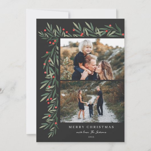 Winter Greenery Black 2 Foto Weihnachten (Vorderseite)