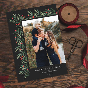 Winter Greenery Black Foto Weihnachten