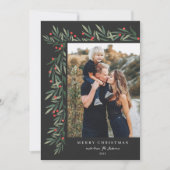 Winter Greenery Black Foto Weihnachten (Vorderseite)