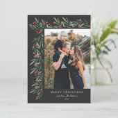 Winter Greenery Black Foto Weihnachten (Stehend Vorderseite)
