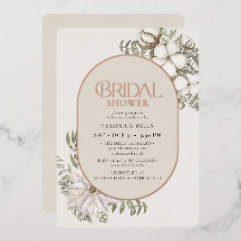 Winter Greenery Bloral Oval Brautparty Folieneinladung