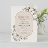 Winter Greenery Bloral Oval Brautparty Folieneinladung (Stehend vorne)