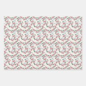 Winter Greenery Blue und Tan Patterns Weihnachten Geschenkpapier Set (Vorderseite)