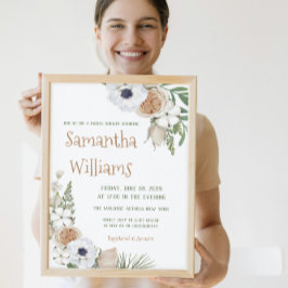 Winter Greenery Blumencotton Pine Brautparty Einladung