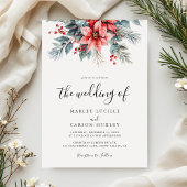 Winter Greenery Blumenweihnachtsfest Hochzeit Einladung