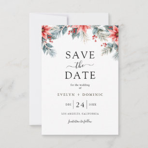 Winter Greenery Blumenweihnachtsfest Hochzeit Save The Date
