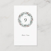 Winter Greenery Botanischer Gaststag Platzkarte (Vorderseite)