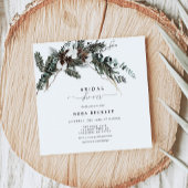 Winter Greenery Bouquet Brautparty Einladung