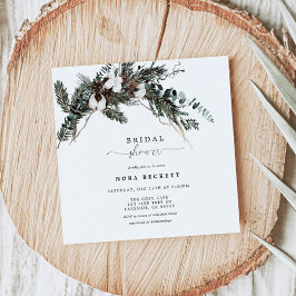 Winter Greenery Bouquet Brautparty Einladung