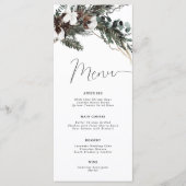 Winter Greenery Bouquet Menu Card Menükarte (Vorderseite)