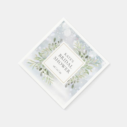 Winter Greenery Brautparty Serviette (Ecke)