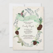 Winter Greenery Bridal Dusche Einladung (Vorderseite)