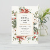 Winter Greenery Bridal Dusche Einladung (Stehend Vorderseite)