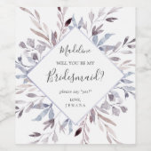 Winter Greenery Bridesmaid Vorschlag Weinetikett (Einzelnes Label)