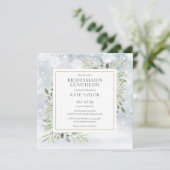 Winter Greenery Bridesmaids Luncheon Square Einladung (Stehend Vorderseite)