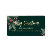 Winter Greenery Christmas Elegant Return Address Adressaufkleber (Vorne)