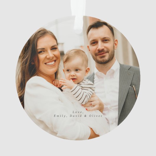 Winter Greenery Christmas Photo Wreath Ornament (Rückseite)