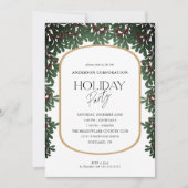 Winter Greenery Corporate Holiday Party Einladung (Vorderseite)