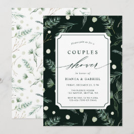 Winter Greenery Couples Dusche Einladung