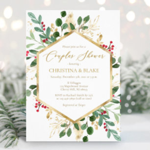 Winter Greenery Couples Shower Invitations Einladung
