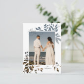 Winter Greenery Cutout Foto Postkarte (Stehend Vorderseite)