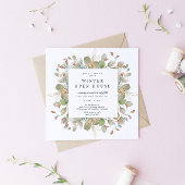 Winter Greenery Elegant Square Open House Einladung