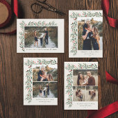 Winter Greenery Elfenbein 2 Foto Weihnachten Magnetkarte