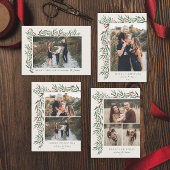 Winter Greenery Elfenbein 3 Foto Weihnachten Magnetkarte