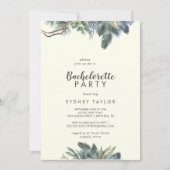 Winter Greenery | Elfenbein-Junggeselinnen-Abschie Einladung (Vorderseite)