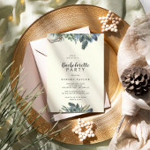 Winter Greenery | Elfenbein-Junggeselinnen-Abschie Einladung