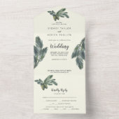 Winter Greenery | Elfenbeinhochzeit All In One Einladung (Innen Boden)